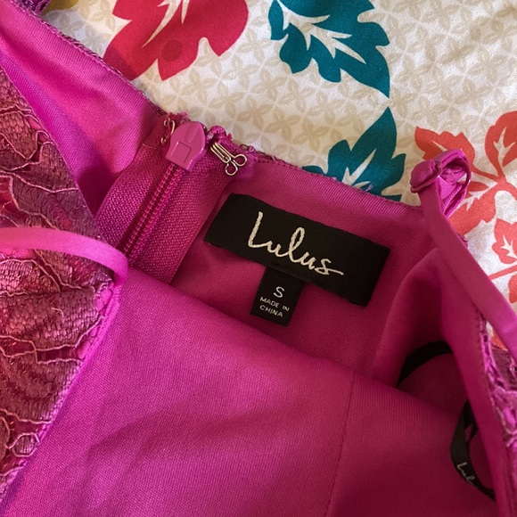 Lulus Size Small Lace Skater Dress Pink/Purple New With Tags - Picture 6 of 9